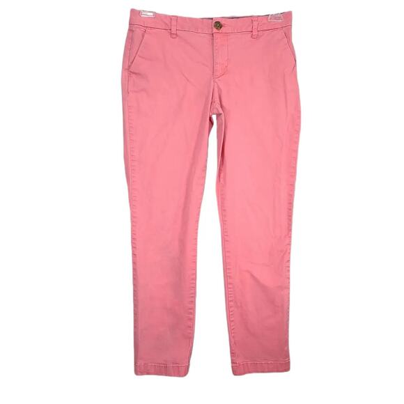 Tommy Hilfiger Women's 6 Pink Chino Pants, Straight Leg Low-Rise Preppy Coquette - Picture 1 of 7